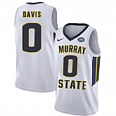 Murray State Racers 0 Mike Davis White College Basketball Jersey Dzhi,baseball caps,new era cap wholesale,wholesale hats